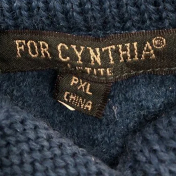 For Cynthia Women's 100% Wool Sweater Teal Size PXL - Picture 4 of 5